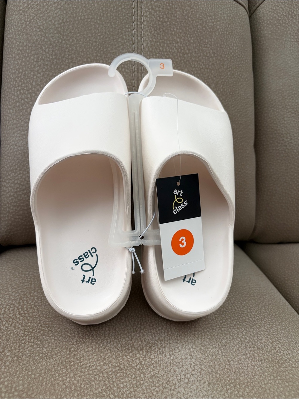 art class Kids Slip-On Slide Sandals in Soft White
